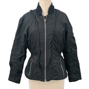 Olympia Moto Sports Womens LS Full Zip Motorcycle Windbreaker/Jacket Black S
